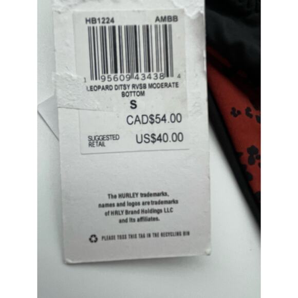 NWT Hurley Reversible Leopard Moderate Bottom Size Small - Picture 8 of 8